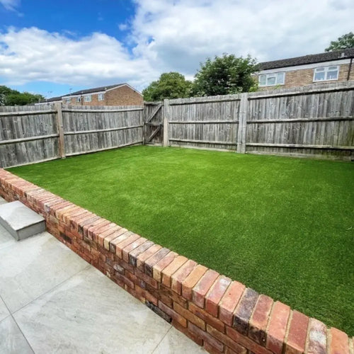 After backyard transformation with turf